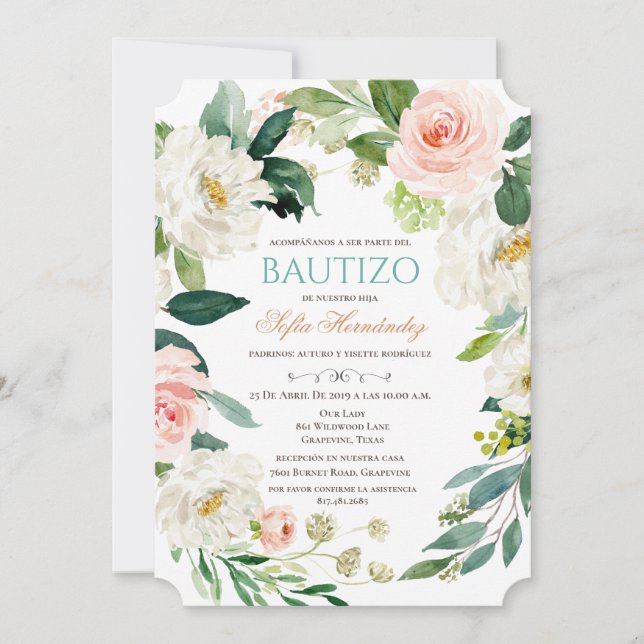 Bautizo Niña Invitacione De bautizo Niña Taufe Einladung (Vorderseite)