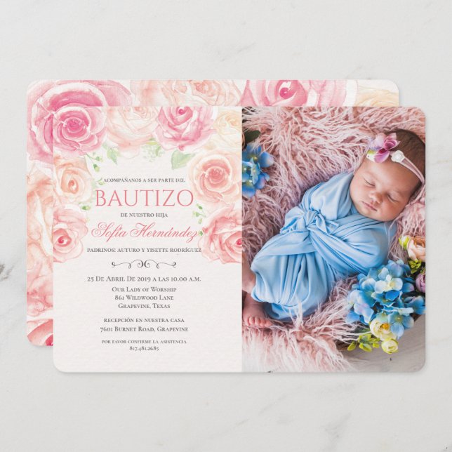 Bautizo Niña Invitacione De bautizo Niña Taufe Einladung (Vorne/Hinten)