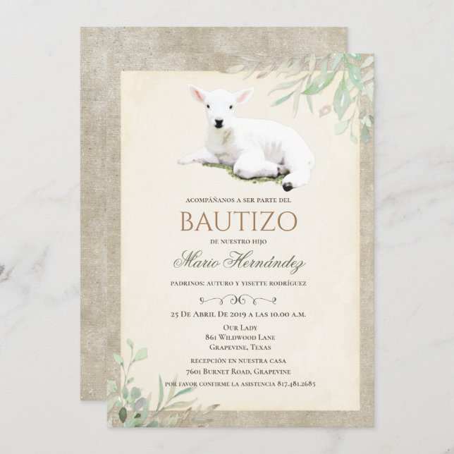 Bautizo Niño Invitacione De bautizo Niño Taufe Einladung (Vorne/Hinten)