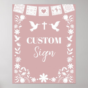 BAUTIZO Rosa Cielito Lindo Poster