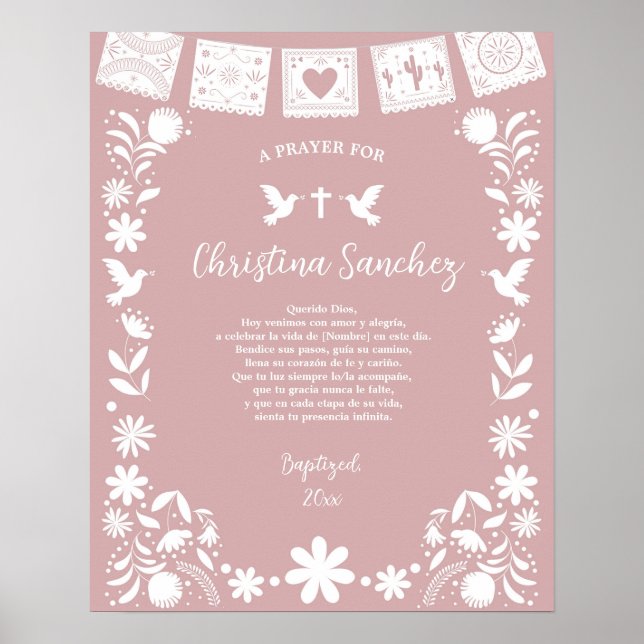 BAUTIZO Rosa Cielito Lindo Poster (Vorne)