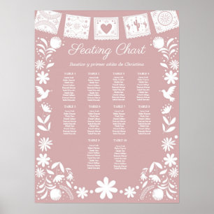 BAUTIZO Rosa Cielito Lindo Sitzplan Poster