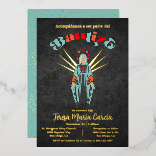 Bautizo Virgen de Guadalupe Taufe Mutter Mary Fo Folieneinladung