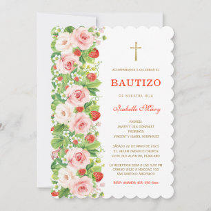 Bautizo y Primer Cumpleaños Fresa Einladung