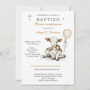 Bautizo y Primer Cumpleaños Niño Einladung