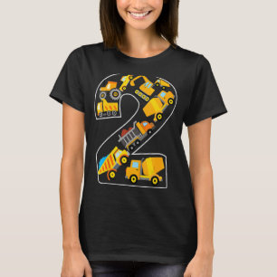 Bautransporter 2. Geburtstag 2 Jahre alter Digger T-Shirt