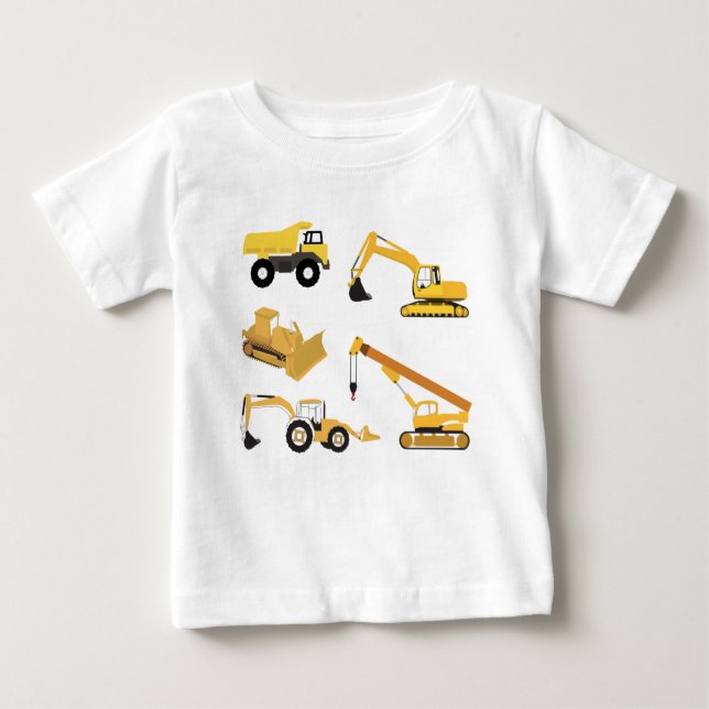 Bautransporter Baby T-shirt (Vorderseite)