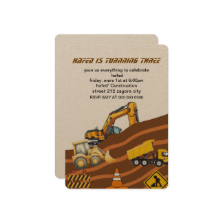 Bautransporter Einladung zum Geburtstag, Ausgraben