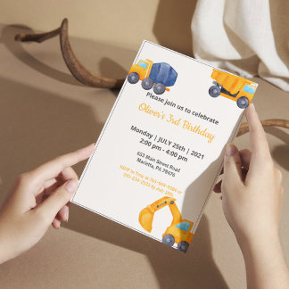 Bautransporter | Jahr der Überprüfung Geburtstag Einladung