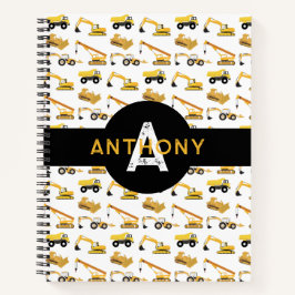 Bautransporter Kids Monogram Notizbuch