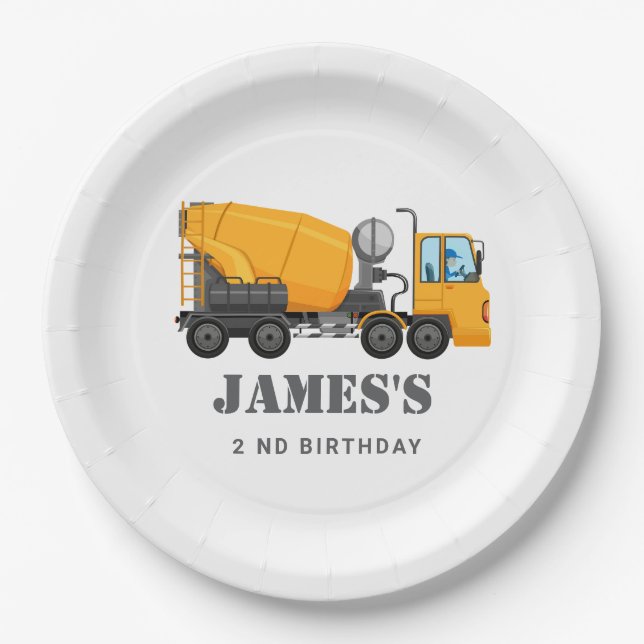 BAUTruck Geburtstagspartei Pappteller (Vorderseite)
