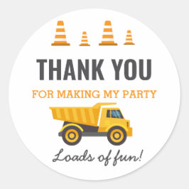 BAUTruck Geburtstagspartei Runder Aufkleber