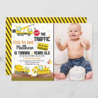 BAUTruck-Sprung LKW Digger Geburtstag Einladung