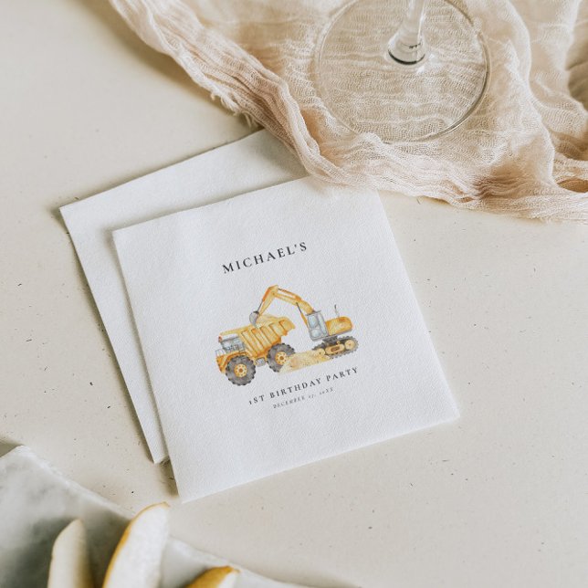 BAUTrucks BIrthday Paper Napkin Serviette (Von Creator hochgeladen)