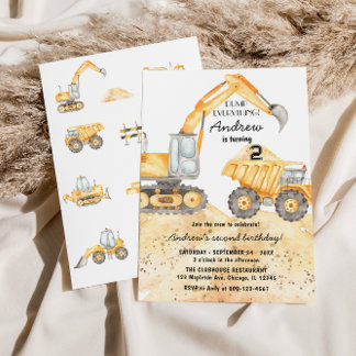 BAUTrucks Thema Geburtstagsparty Einladung