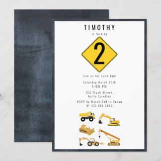 BAUTrucks Thema Geburtstagsparty Einladung