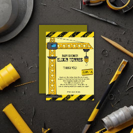 Bauturmkrane Kinderdusche Dankeskarte