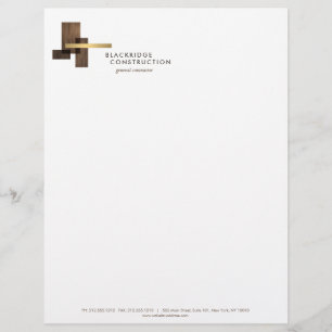 Bauunternehmer Bauholz Gold Logo Briefbogen