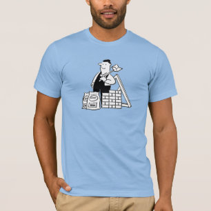 Bauunternehmer mit Baumaterialien T-Shirt