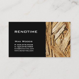 Bauunternehmer-Visitenkarte-Holz-Schwarzes Visitenkarte