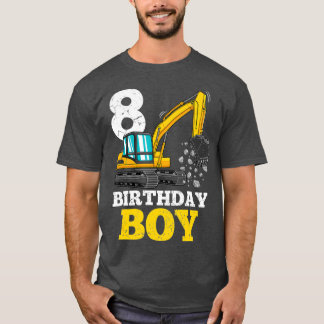Bauwagen 8 Jahre alt 8. Geburtstag Junge T-Shirt