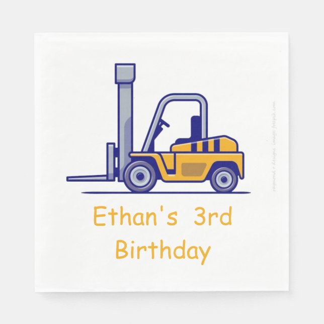 Bauwagen Birthday Napkins Serviette (Vorderseite)