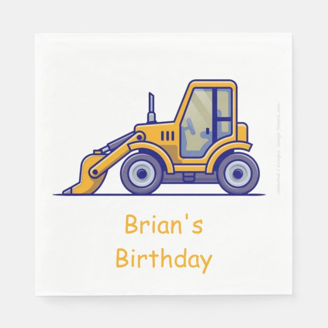 Bauwagen Birthday Napkins Serviette (Vorderseite)