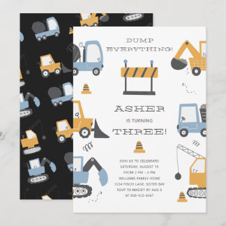 Bauwagen Dump Alles Geburtstagsparty Einladung