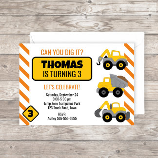 Bauwagen Einladung Geburtstagsparty