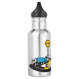 Bauwagen Kind zurück in die Schule Edelstahlflasche