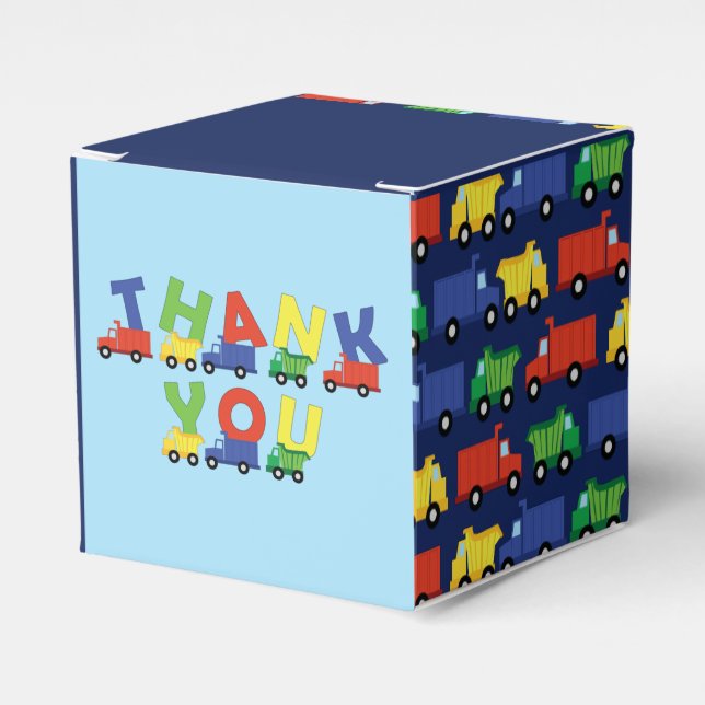 Bauwagen Kinderdusche Geschenkschachtel (Vorderseite)