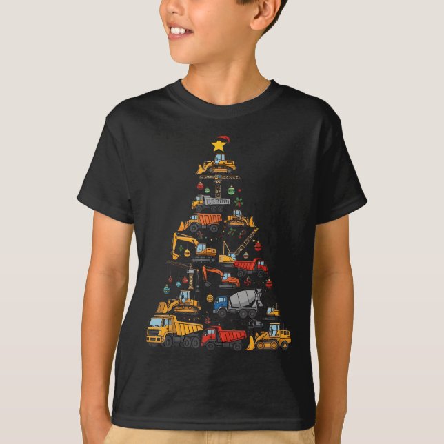 Bauwagen Lover Weihnachtsbaum Niedliche Weihnachte T-Shirt (Vorderseite)