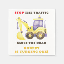 Bauwagenbagger Geburtstagspartei Serviette