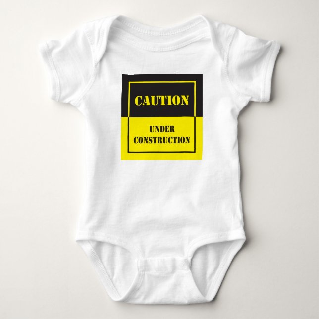 Bauwarnung Baby Strampler (Vorderseite)