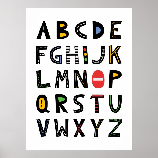 Bauweise Alphabet Muster Poster (Vorne)