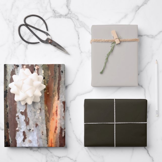 Bauweise aus rustikalem Holz 1 Geschenkpapier Set (Vorderseite)