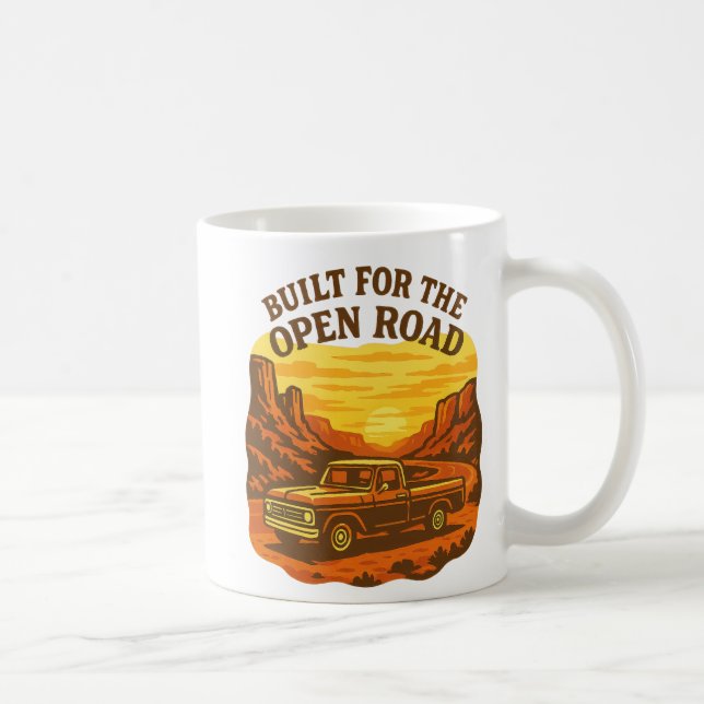 Bauweise für die offene Straße Retro LKW Art Kaffeetasse (Rechts)