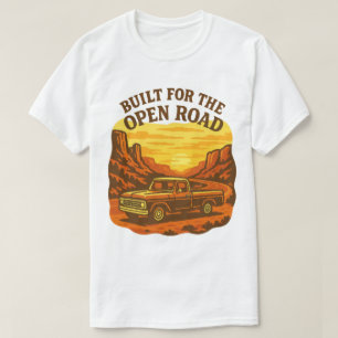 Bauweise für die offene Straße Retro LKW Art T-Shirt