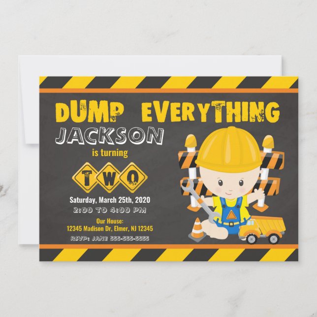 Bauwerk 2. Geburtstagseinladungskarte Einladung (Vorderseite)