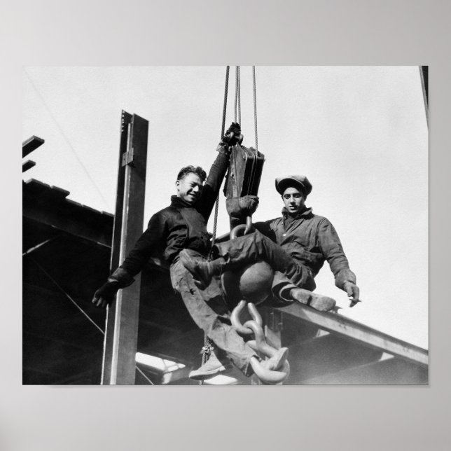 Bauwerk Workers Building Skyscraper Poster (Vorne)