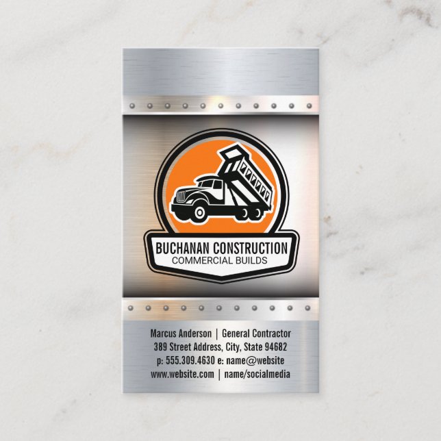 Bauwerksfahrzeug ohne Lademittel Visitenkarte (Vorderseite)