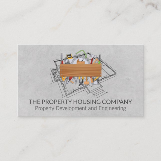 Bauwerkzeuge | Blueprint Visitenkarte (Vorderseite)