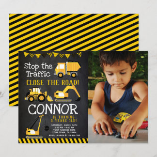 Bauwesen, Dump Truck mit Foto Einladung