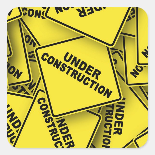 Bauzeichen Quadratischer Aufkleber (Vorderseite)