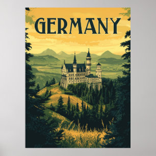 Bavaria Travel Souvenir - Vintages deutsches Schlo Poster