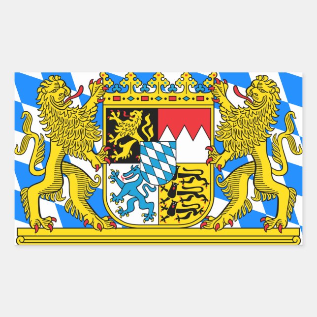 Bavaria-Wappen Rechteckiger Aufkleber (Vorderseite)