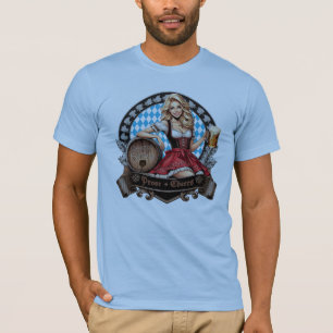 Bavarian Festivals blondes Dirndl mit Prost Cheers T-Shirt