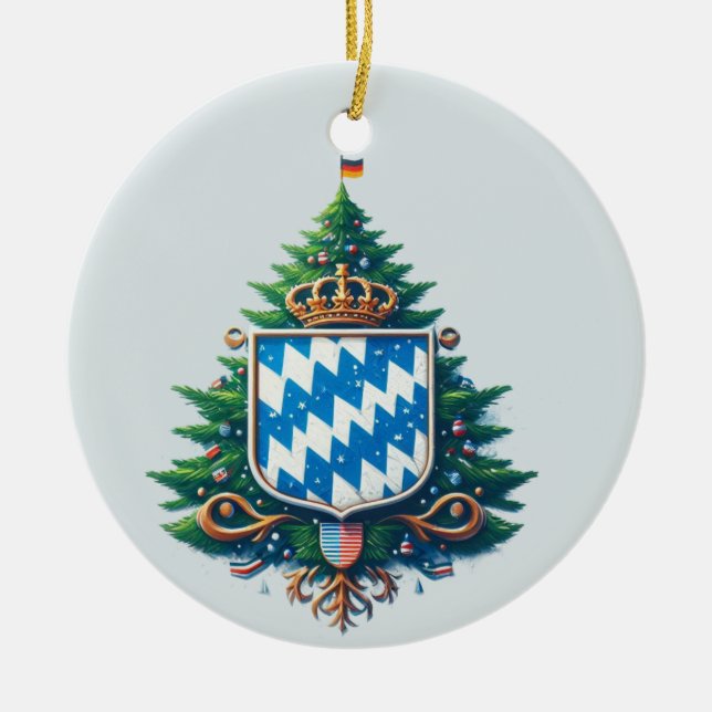 BAVARIAN FLAG INSPIRIERT KERAMIK ORNAMENT (Vorne)