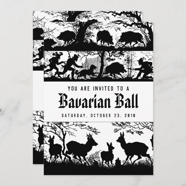 Bavarian Hunters Ball Einladung (Vorne/Hinten)