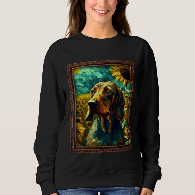 Bavarian Mountain Scent Hound Painting Sunflower F Sweatshirt (Vorderseite)